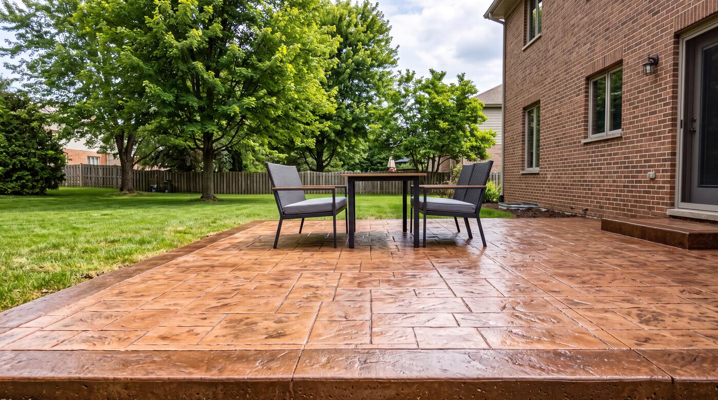 Stamped concrete patio